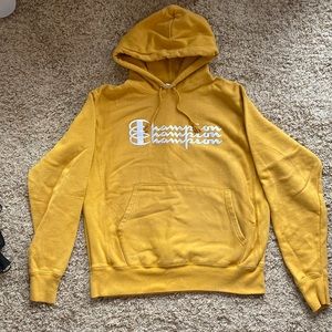 Champion Triple Logo Mustard Yellow Sweatshirt